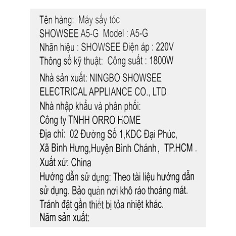 Máy sấy tóc Showsee A5-G Màu Xanh