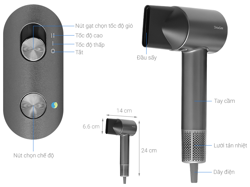 Máy sấy tóc tốc độ cao Showsee A18-GY
