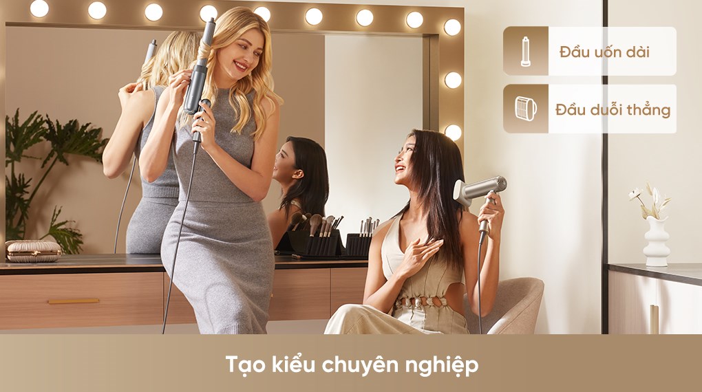 Máy sấy tóc và tạo kiểu đa năng tốc độ cao Dreame AHD51 Titanium Gold