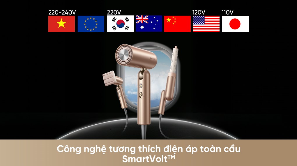 Máy sấy tóc và tạo kiểu đa năng tốc độ cao Dreame Pocket Uni AHD54 Rosy Gold