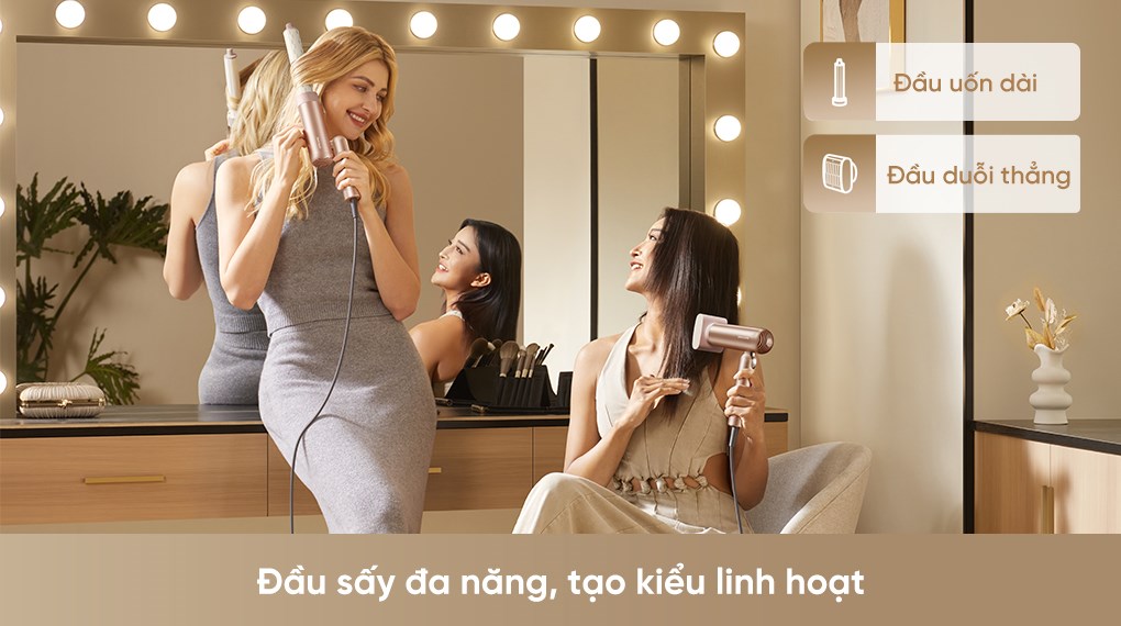 Máy sấy tóc và tạo kiểu đa năng tốc độ cao Dreame Pocket Uni AHD54 Rosy Gold