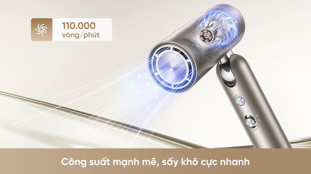 Máy sấy tóc và tạo kiểu đa năng tốc độ cao Dreame Pocket Uni AHD54 Titanium Gold