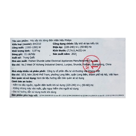 Máy sấy tóc Philips BHC010 Màu Hồng