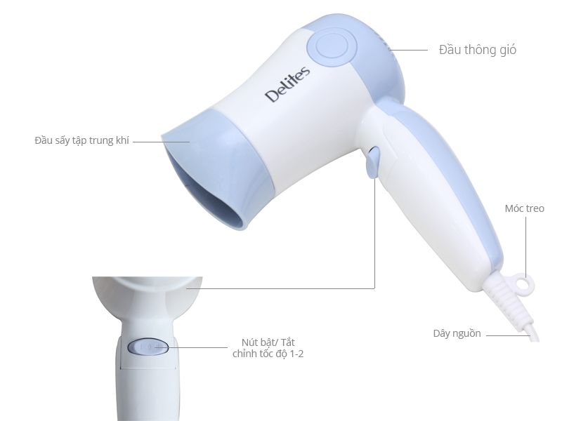 Máy sấy tóc Delites MST01 BL