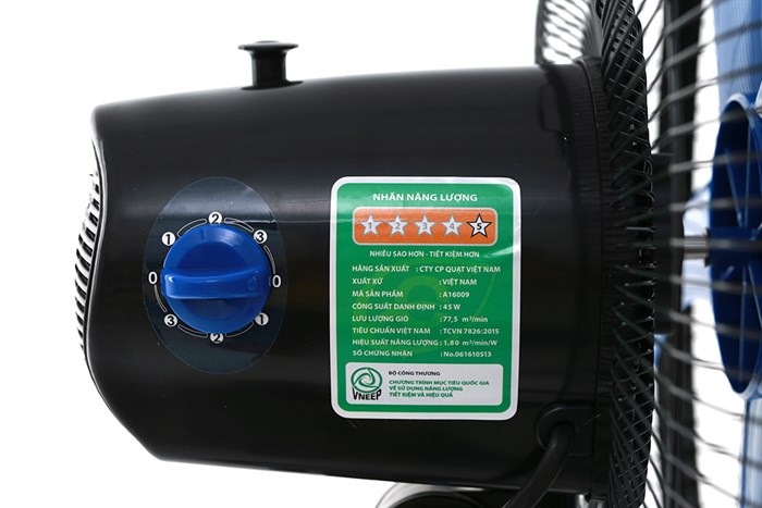 Quạt lửng Asia 5 cánh A16009-DV1 45W Màu Đen - xanh dương