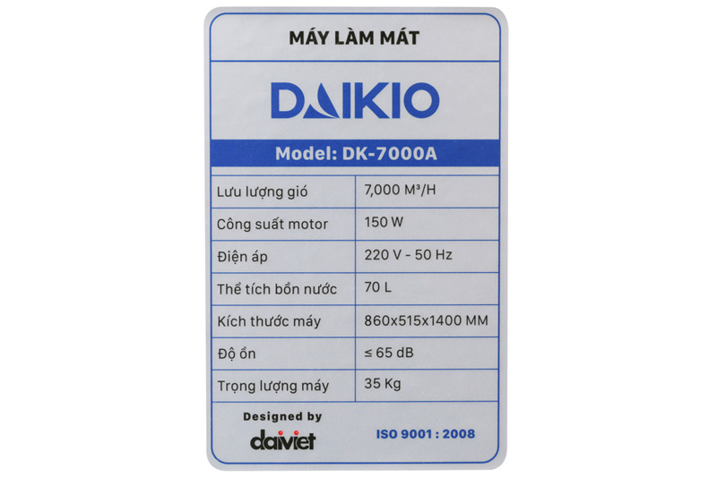Máy làm mát không khí Daikio DKA-07000A-2