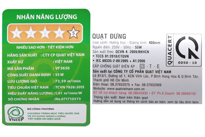 Quạt cây Tefal 3 cánh VF3650-71 55W Màu Nâu