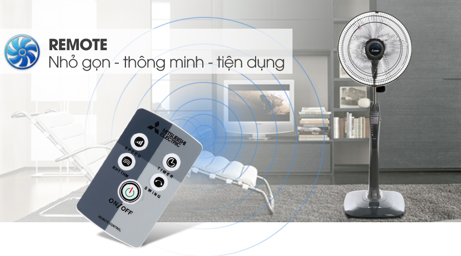 Quạt đứng Mitsubishi LV16-RV CY-GY xám đậm