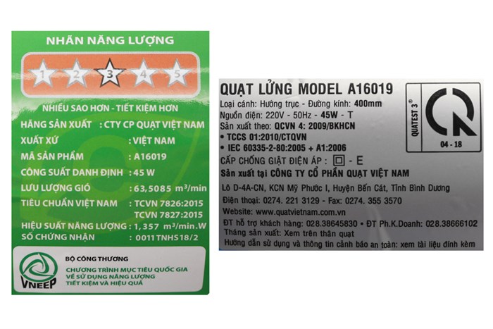 Quạt lửng Asia 3 cánh A16019 45W Màu Xanh Dương