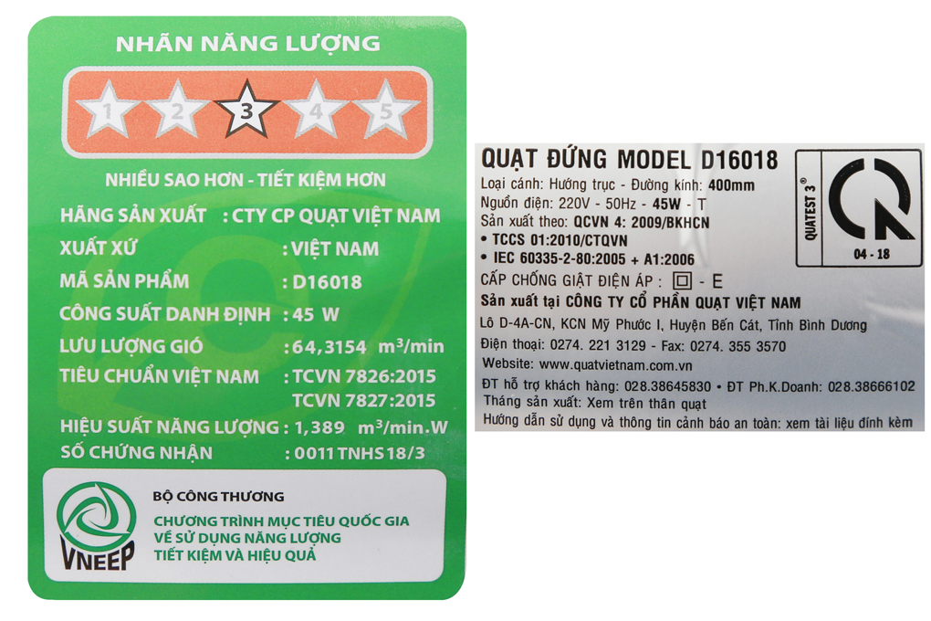 Quạt đứng Asia D16018 Xanh Dương Màu Xanh Dương
