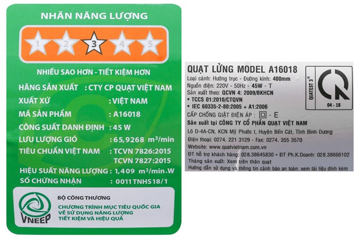 Quạt lửng Asia A16018 Màu Xanh lam