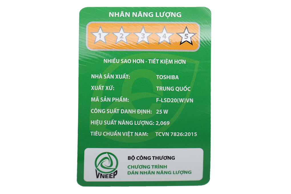 Quạt đứng Toshiba 7 cánh DC inverter F-LSD20(W)VN 25W Màu Trắng
