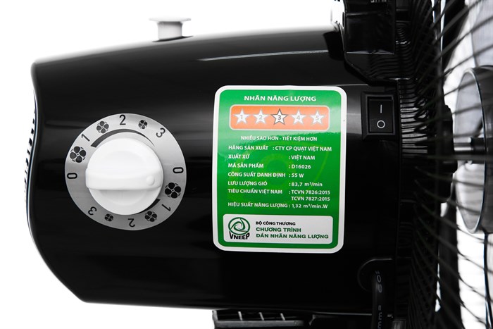 Quạt đứng Asia 4 cánh D16026-DV0 55W Màu Đen