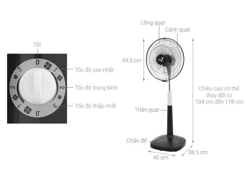 Quạt đứng Asia D16022-DV0