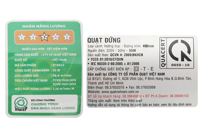 Quạt đứng Asia D16022-DV0 Màu Đen