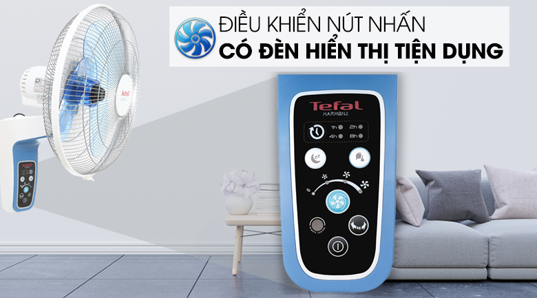 Quạt treo Tefal VF3670-71 - Bảng điều khiển có đèn tiện dụng