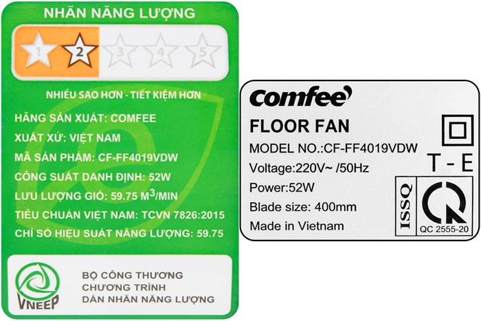 Quạt lửng Comfee 3 cánh CF-FF4019VDW 52W Màu Trắng