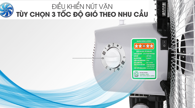 3 tốc độ - Quạt đứng Asia D16026-XV0 Xám