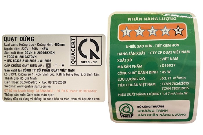 Quạt đứng Asia 3 cánh D16027-TV0 45W Màu Trắng