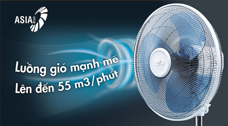 Lượng gió mạnh mẽ - Quạt đứng Asia D16027-TV0 Trắng