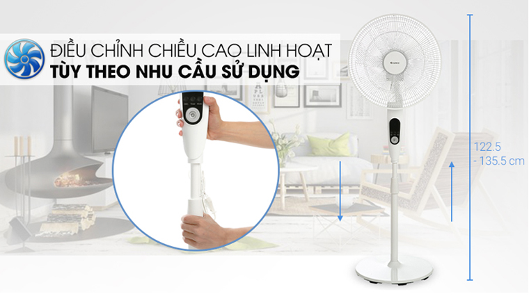 Chiều cao linh hoạt - Quạt đứng Gree FDZWK-4045Bg7 Trắng