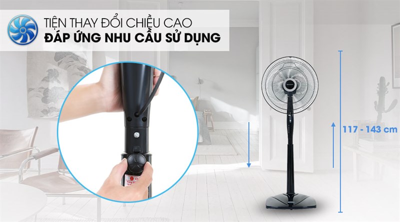 Quạt đứng Sharp 3 cánh PJ-S40RV-DG 50W