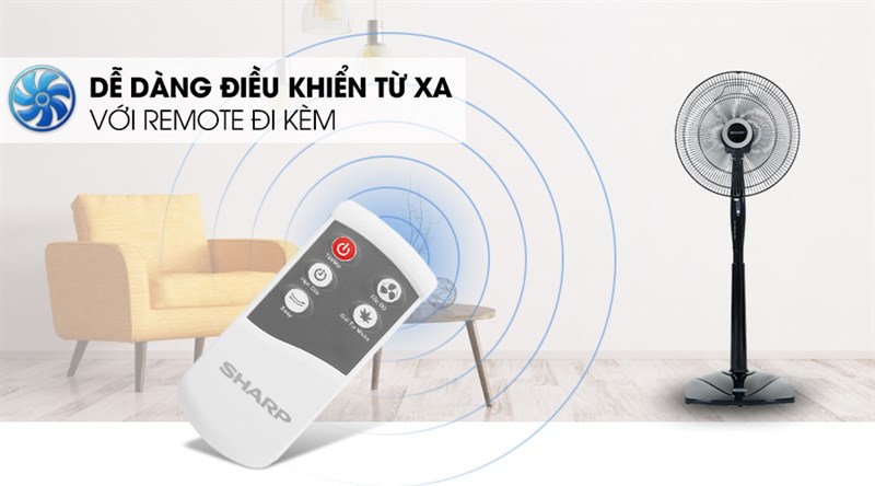 Quạt đứng Sharp 3 cánh PJ-S40RV-DG 50W
