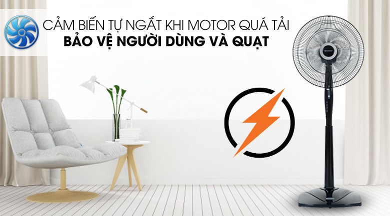 Quạt đứng Sharp 3 cánh PJ-S40RV-DG 50W