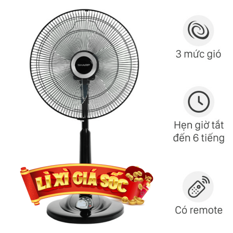 Quạt lửng Sharp  3 cánh PJ-L40RV-DG 50W