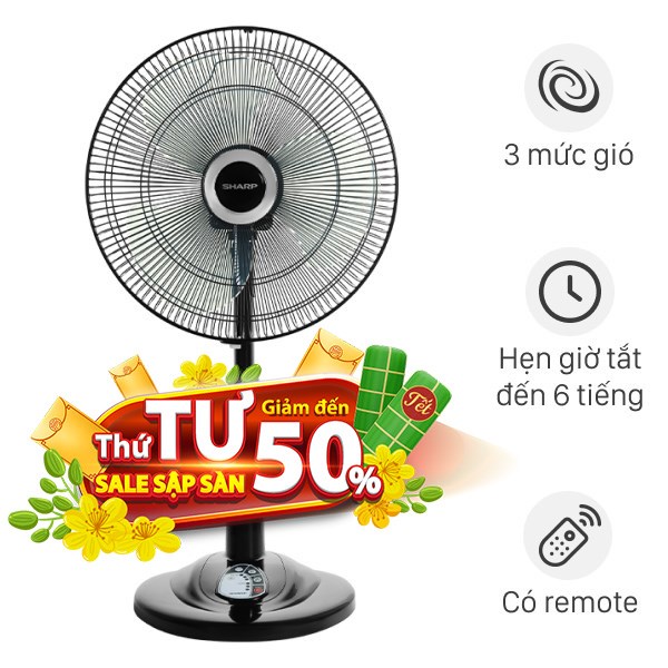 Quạt lửng Sharp  3 cánh PJ-L40RV-DG 50W