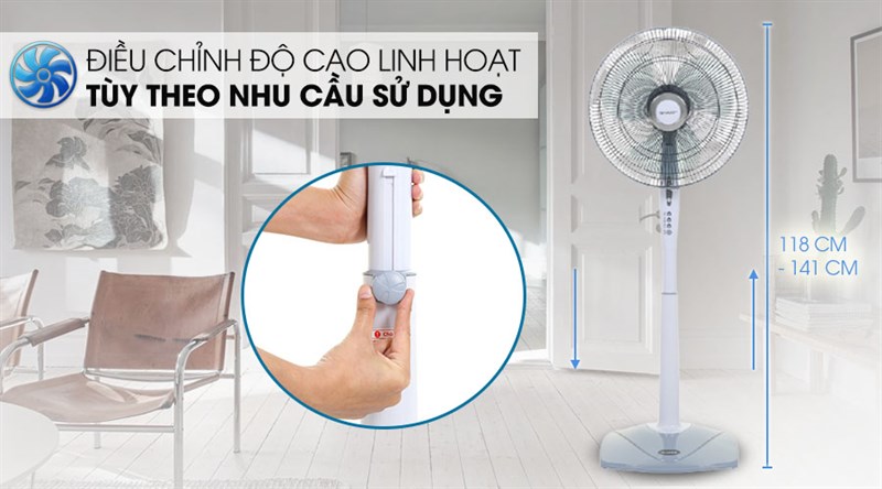 Quạt đứng Sharp PJ-S40RV-LG
