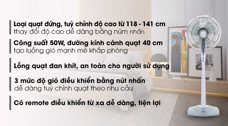 Quạt đứng Sharp PJ-S40RV-LG