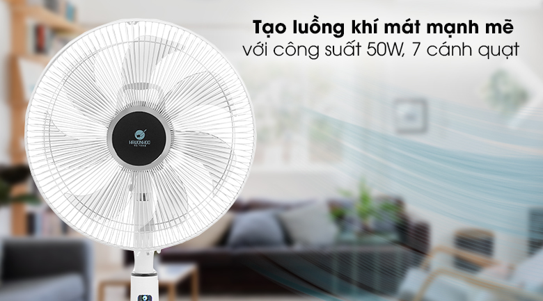 Quạt cây lửng Hawokoo FAH-010 - Tạo luồng khí mát mạnh mẽ với 7 cánh quạt đường kính 35 cm, công suất 50W