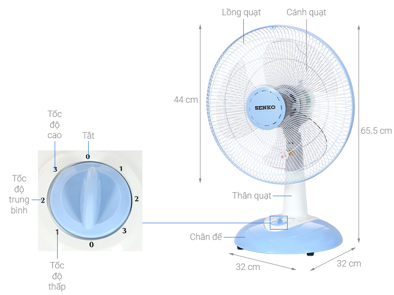 Quạt bàn Senko B1612