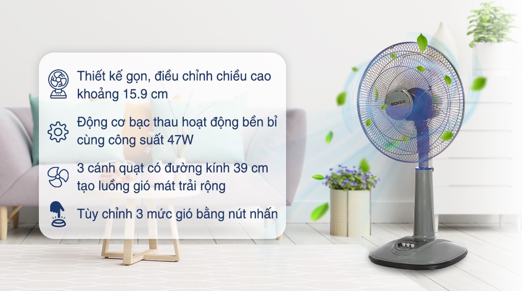 Quạt lửng Senko 3 cánh L1638 47W