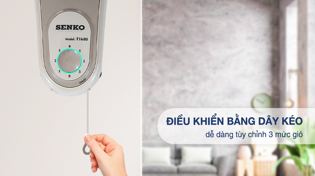 Quạt treo tường Senko 3 cánh T1680 47W