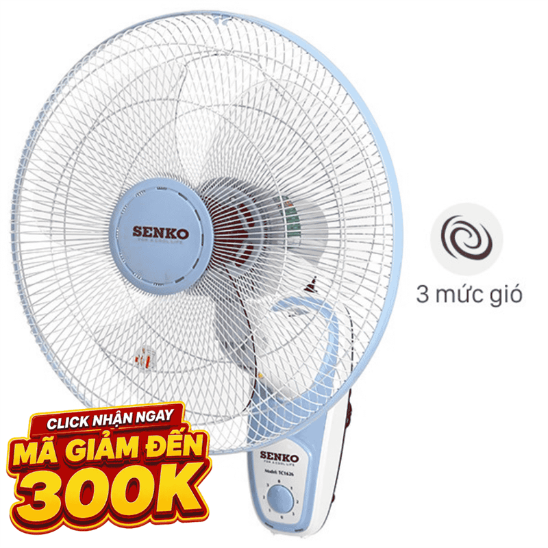 Quạt treo tường Senko 3 cánh TC1626 47W