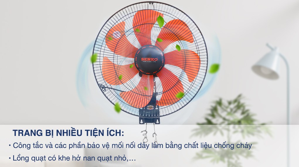 Quạt treo tường Senko 7 cánh TC1622 65W