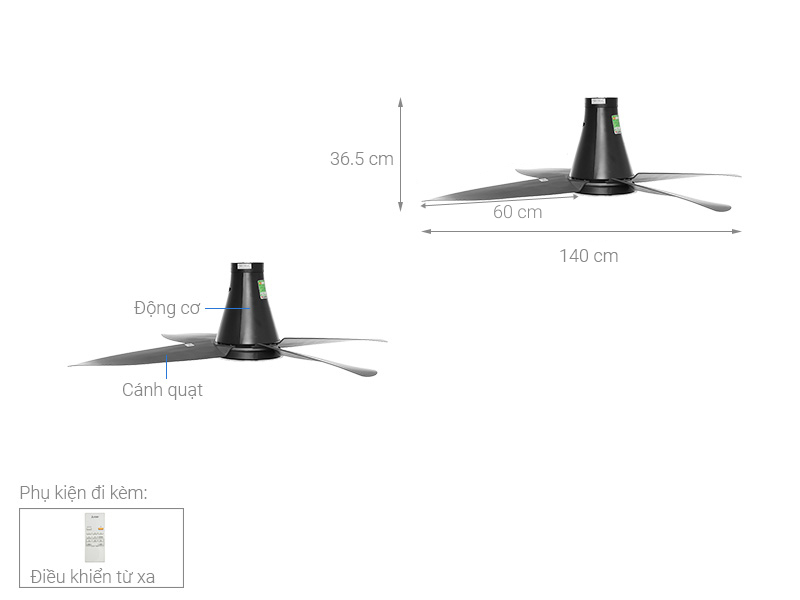 Quạt trần Mitsubishi Electric 4 cánh C56-RA4 CY-GY 64W