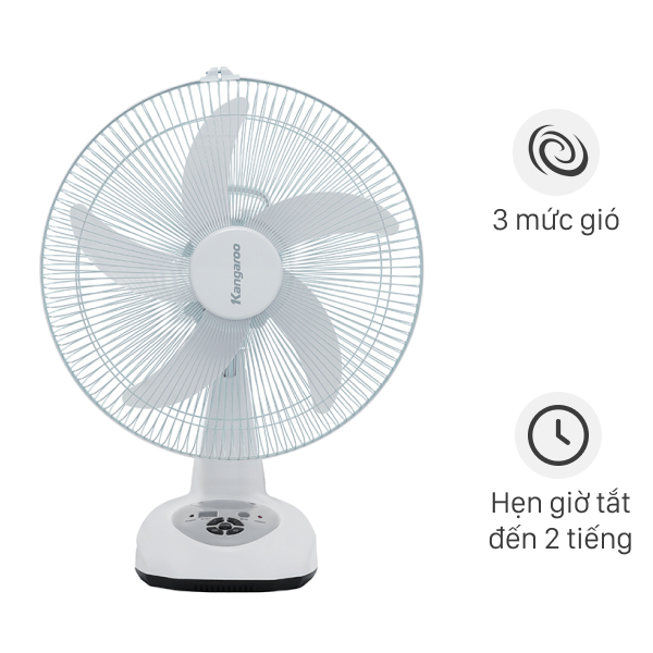 Quạt sạc điện Kangaroo KG735 Màu Trắng