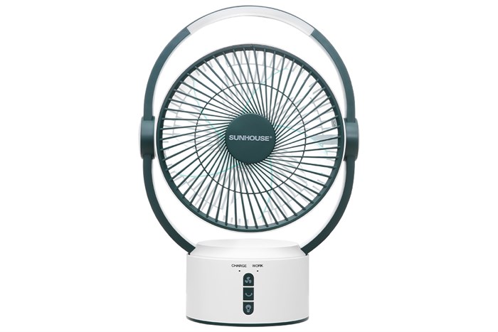 Quạt sạc điện Sunhouse 5 cánh SHD7116 25W Màu Trắng - Xanh