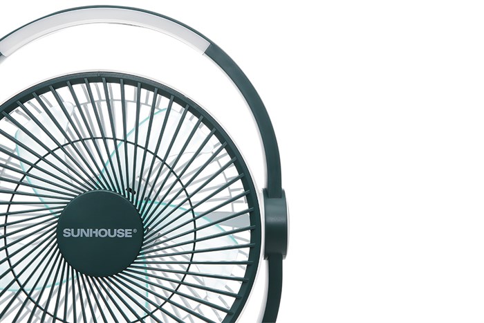 Quạt sạc điện Sunhouse 5 cánh SHD7116 25W Màu Trắng - Xanh