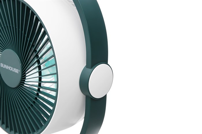 Quạt sạc điện Sunhouse 5 cánh SHD7116 25W Màu Trắng - Xanh