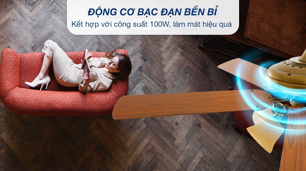Quạt trần Mr.Vu 5 cánh Lotus 100W - 4