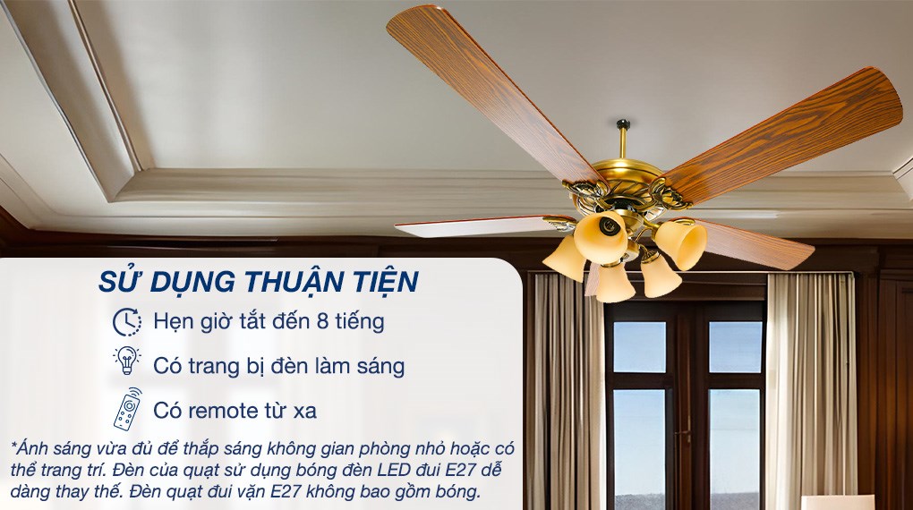 Quạt trần Mr.Vu 5 cánh Lotus 100W - 7