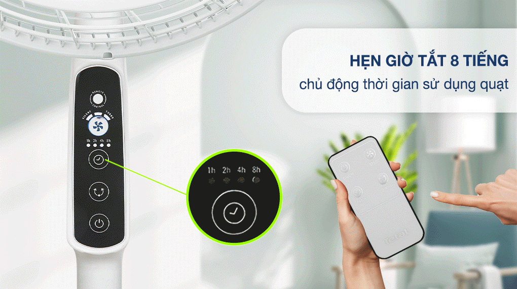 Quạt đứng TEFAL TB Silence Plus VH689690 Trắng Cánh Trắng