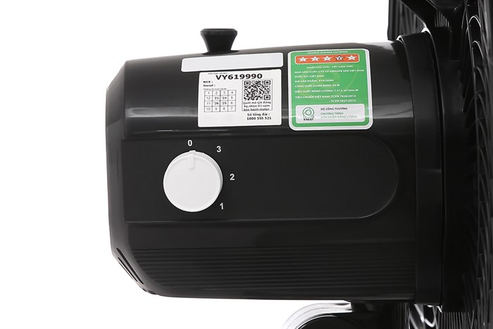 Quạt đứng Asia 5 cánh VY619990 55W Màu Đen