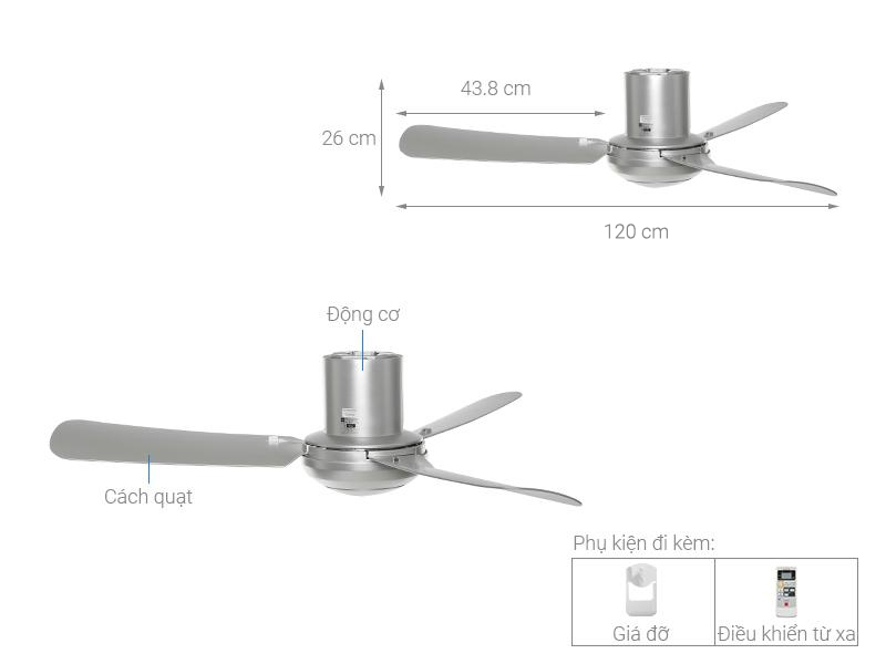 Quạt trần KDK 3 cánh M11SU(SIL) 54W