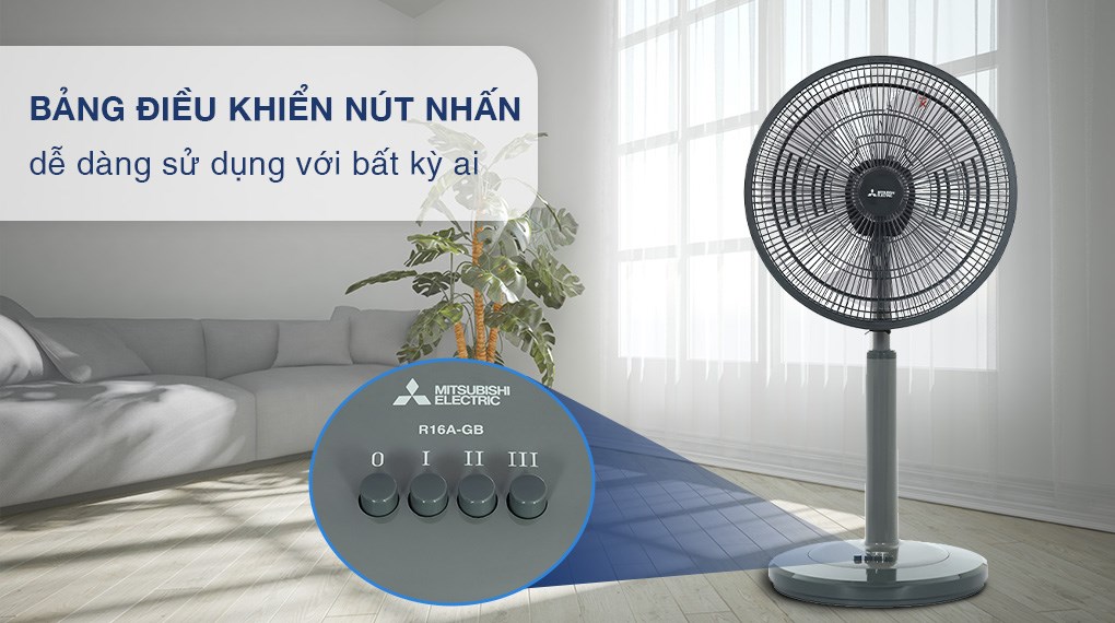 Quạt lửng Mitsubishi Electric 3 cánh R16A-GB CY-GY 45W