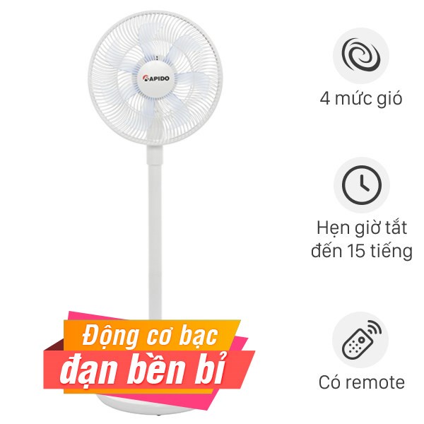Quạt sạc điện Rapido  7 cánh RBF-30 30W